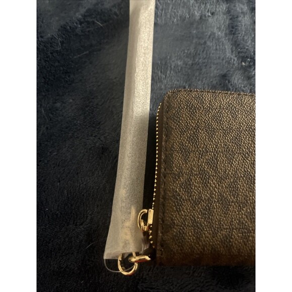 Michael Kors Jet Set Travel Large Zip Around Signature Leather Brown MK Wallet - Picture 5 of 14